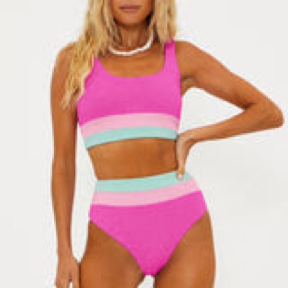 BeachRiot pink sparkle bikini - worn one time